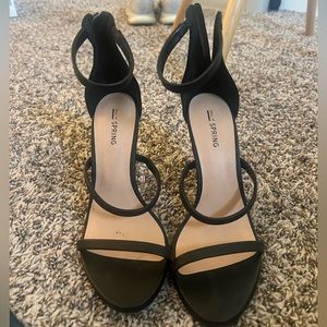 Black strapped heels